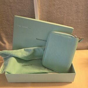 Tiffany & Co. Small Leather Zip Wallet in Tiffany Blue